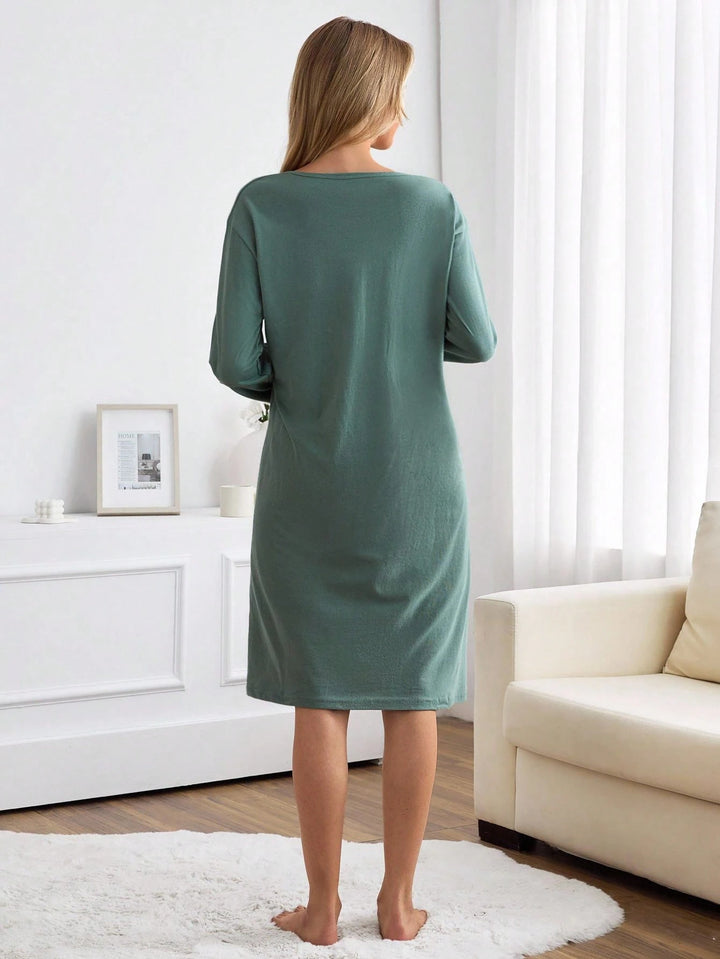 Rochie de pijama SHEIN, verde