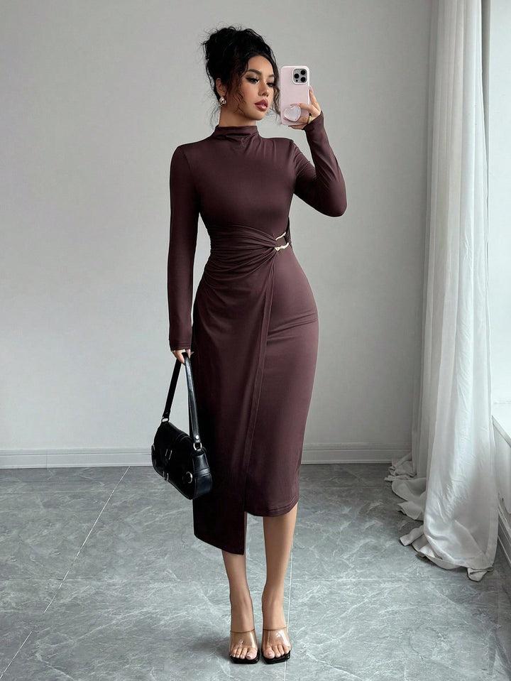 Rochie midi SHEIN, maro