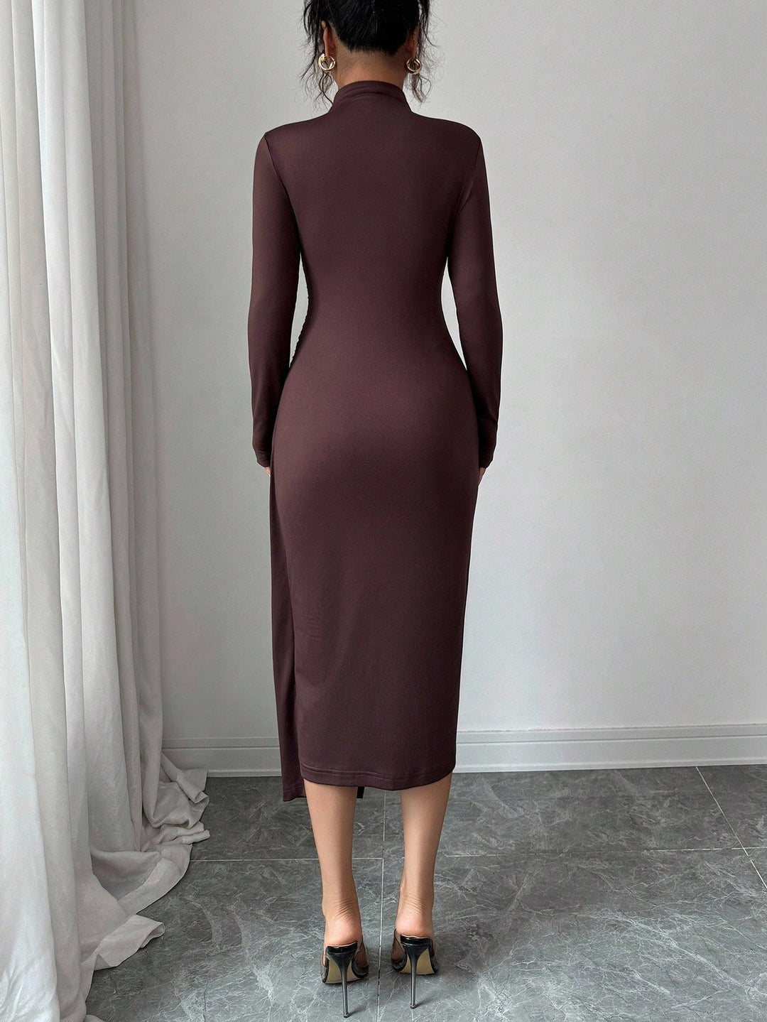 Rochie midi SHEIN, maro