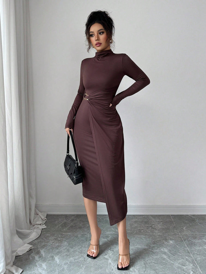 Rochie midi SHEIN, maro