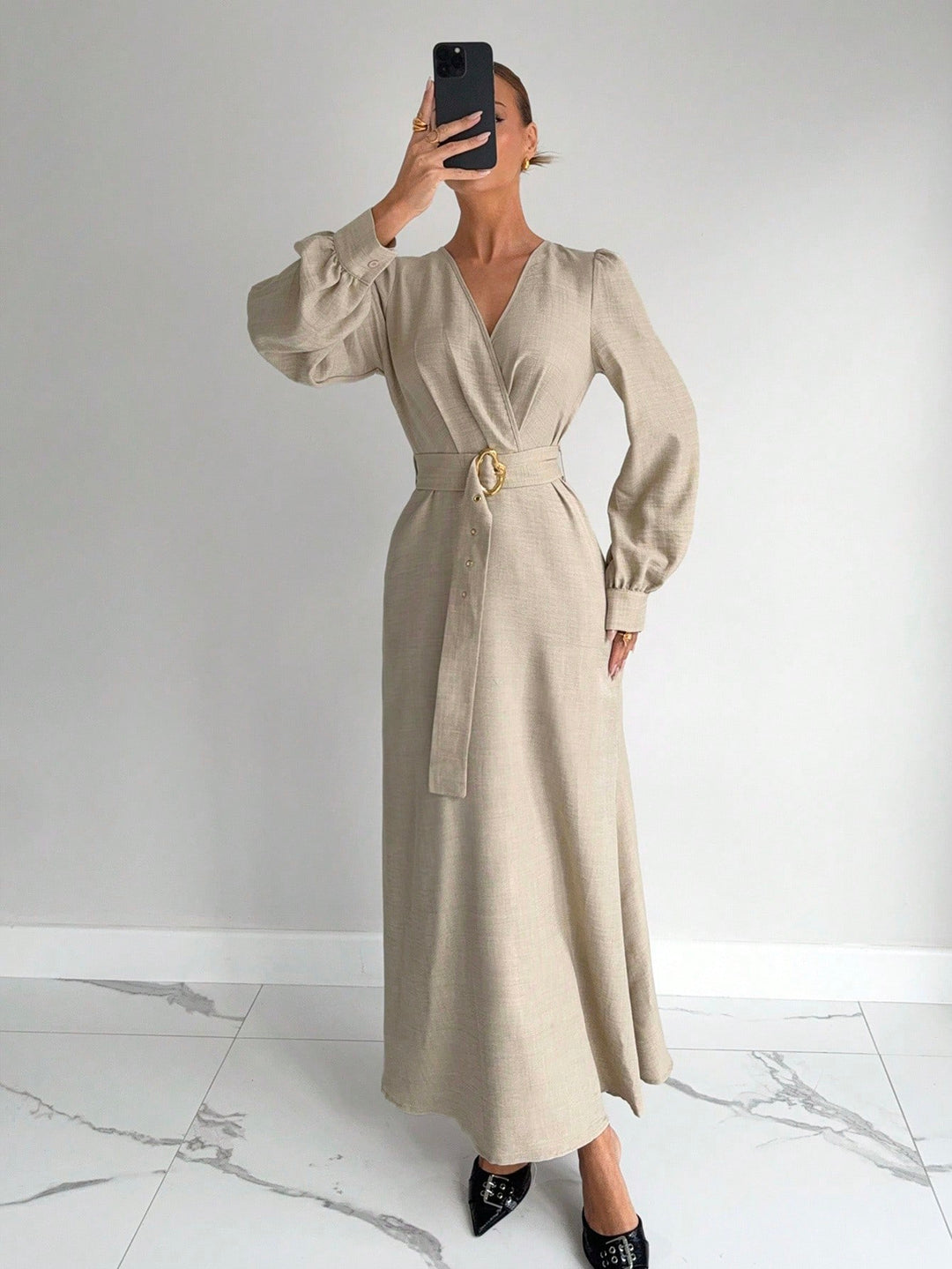 Rochie maxi SHEIN, bej