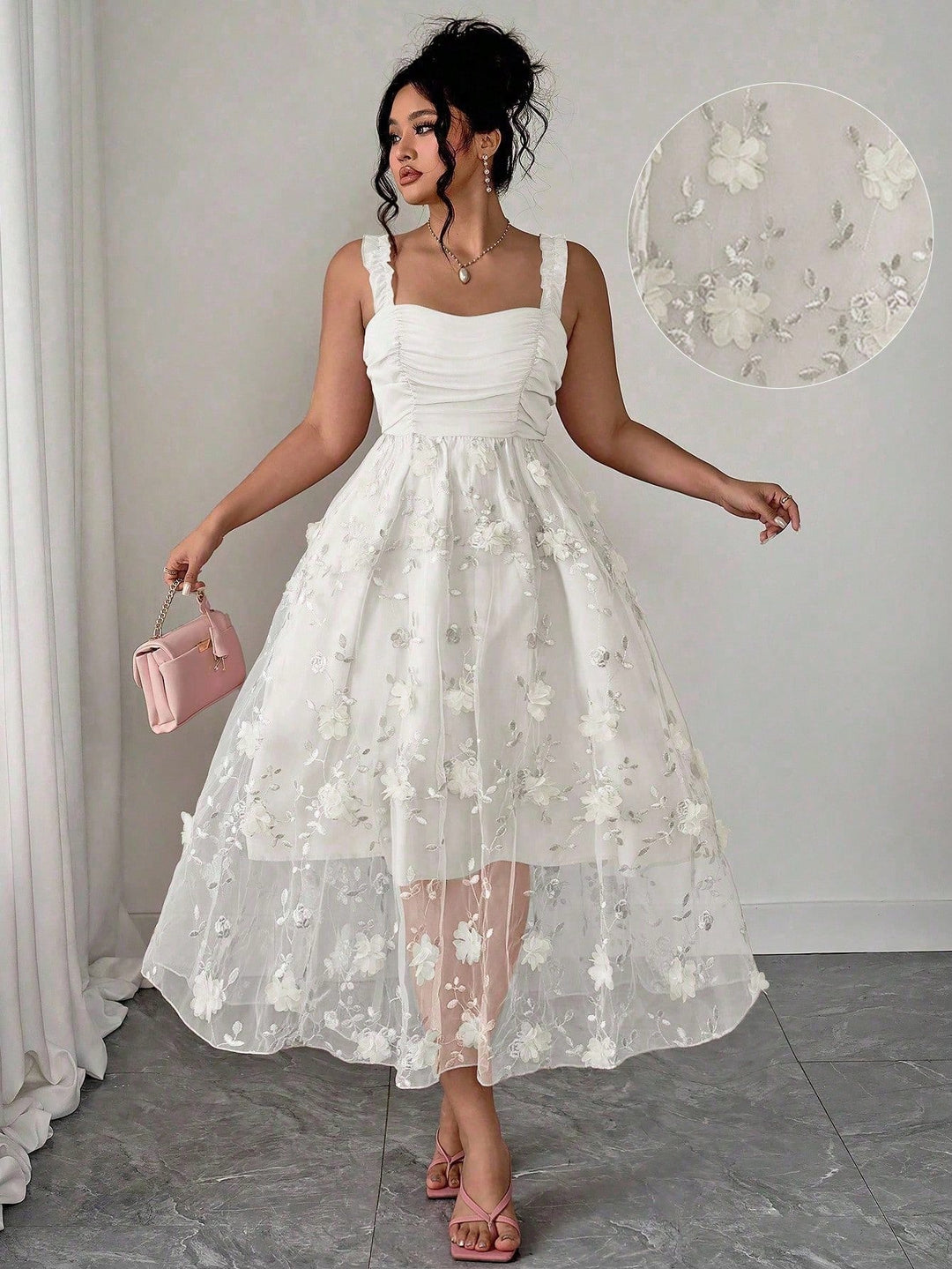 Rochie maxi SHEIN, alb