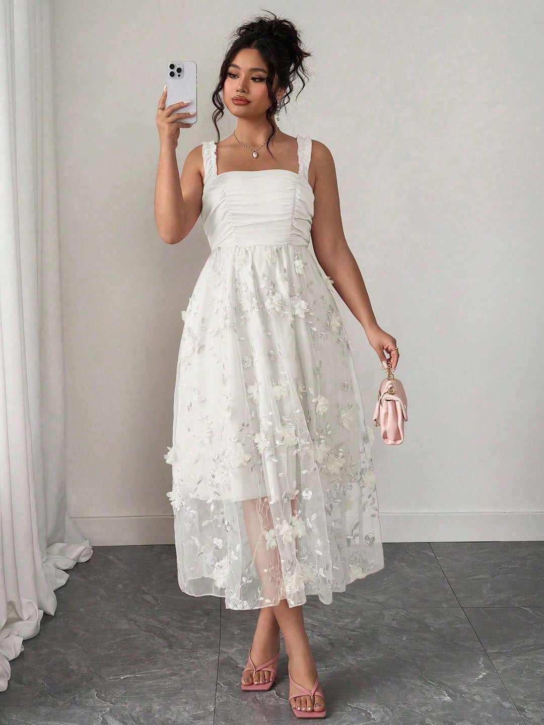 Rochie maxi SHEIN, alb