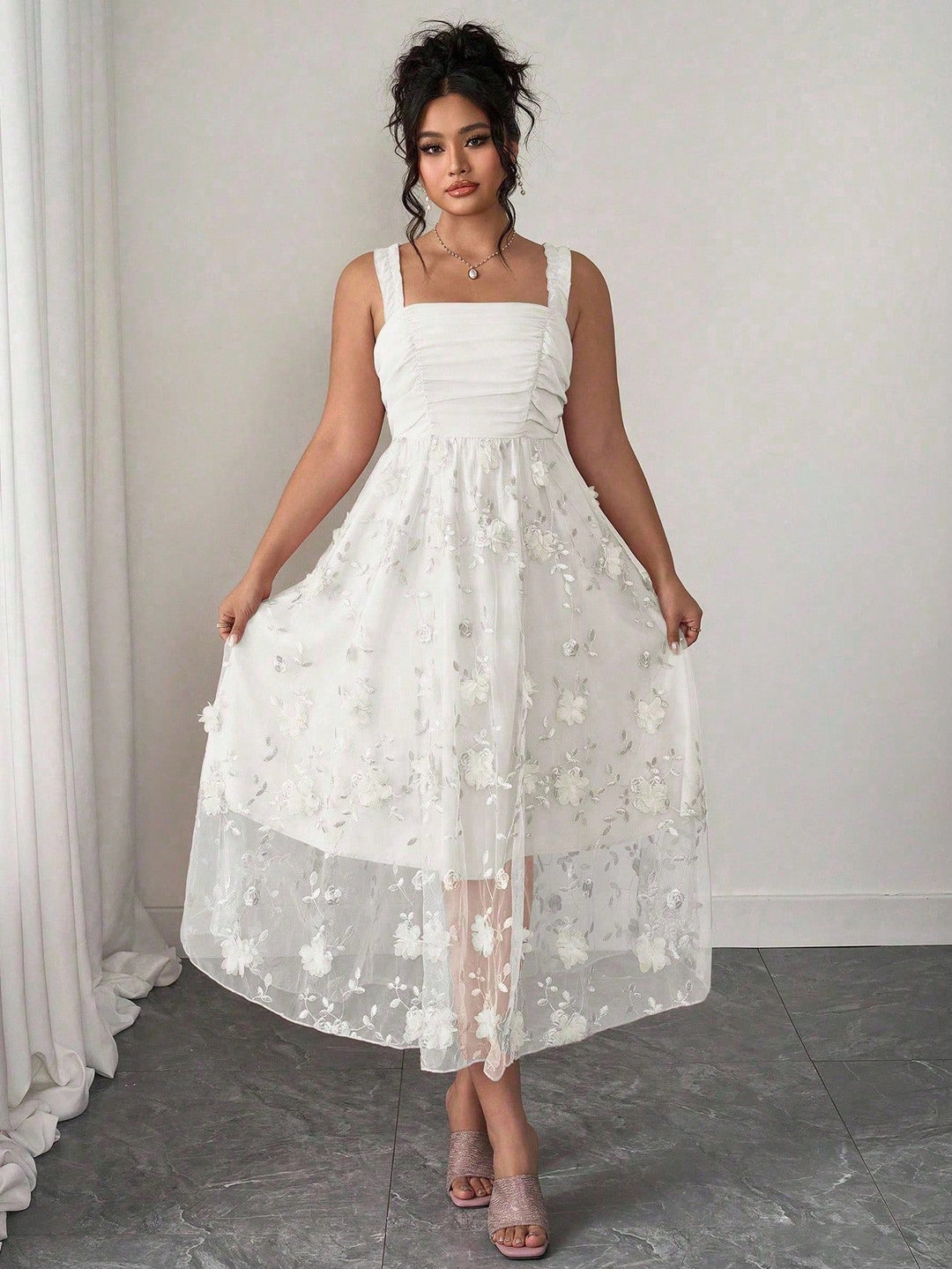 Rochie maxi SHEIN, alb