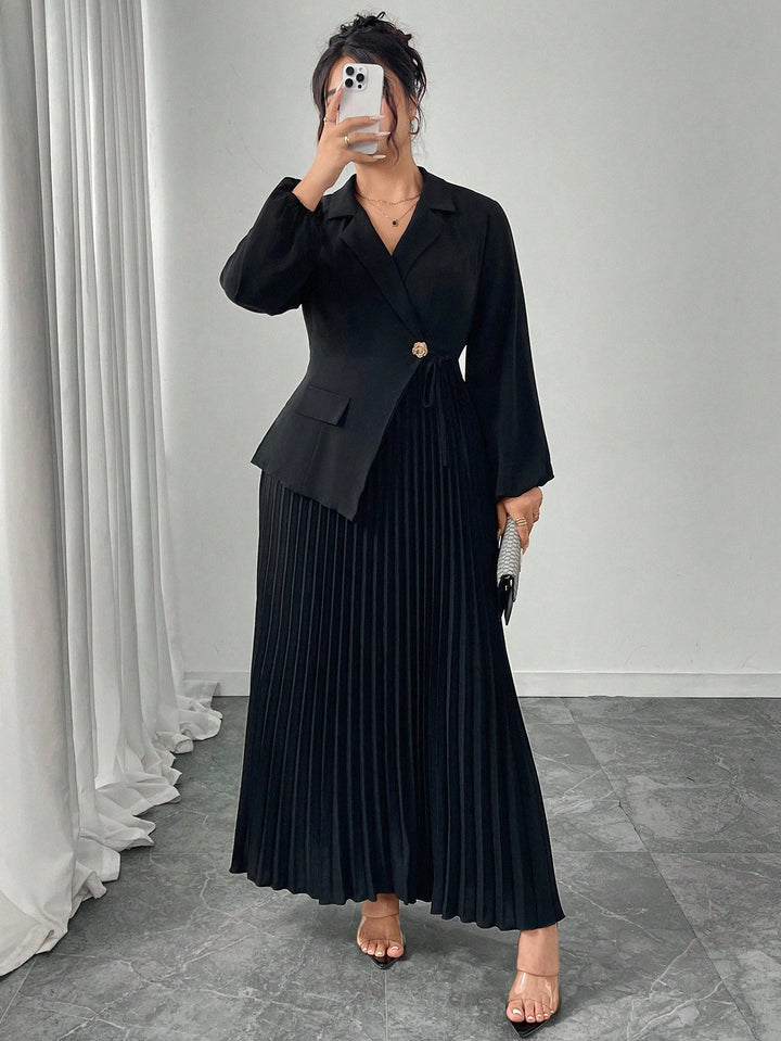 Shein Curve+ maxi ruha, fekete