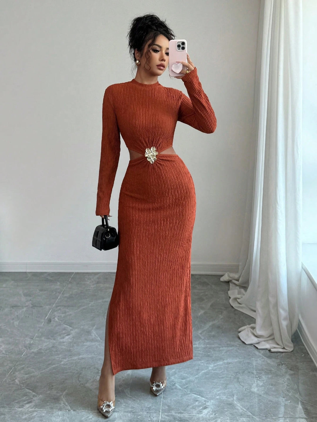 Rochie maxi SHEIN, maro