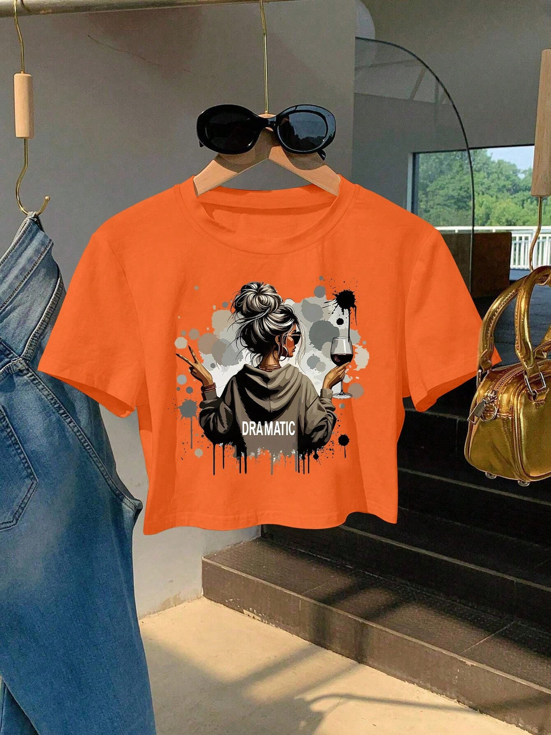 Tricou SHEIN, portocaliu