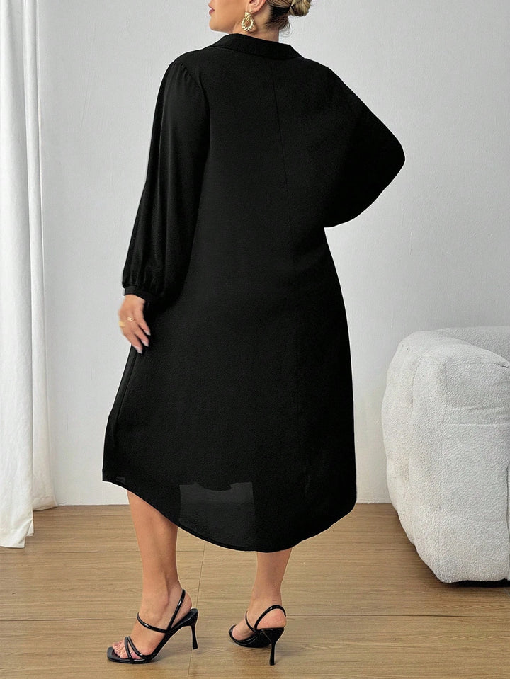 SHEIN midi ruha, fekete