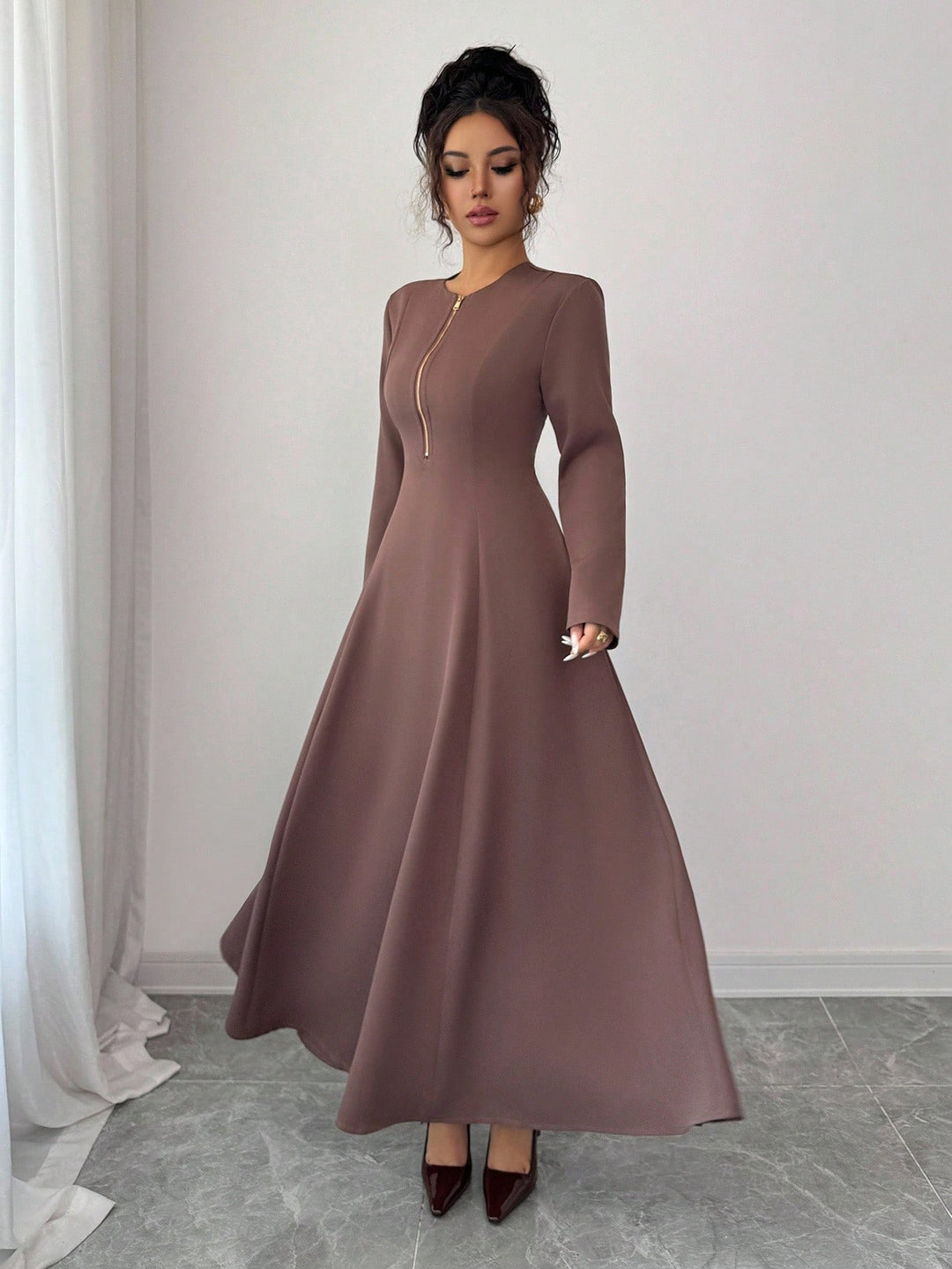 Rochie maxi SHEIN, maro