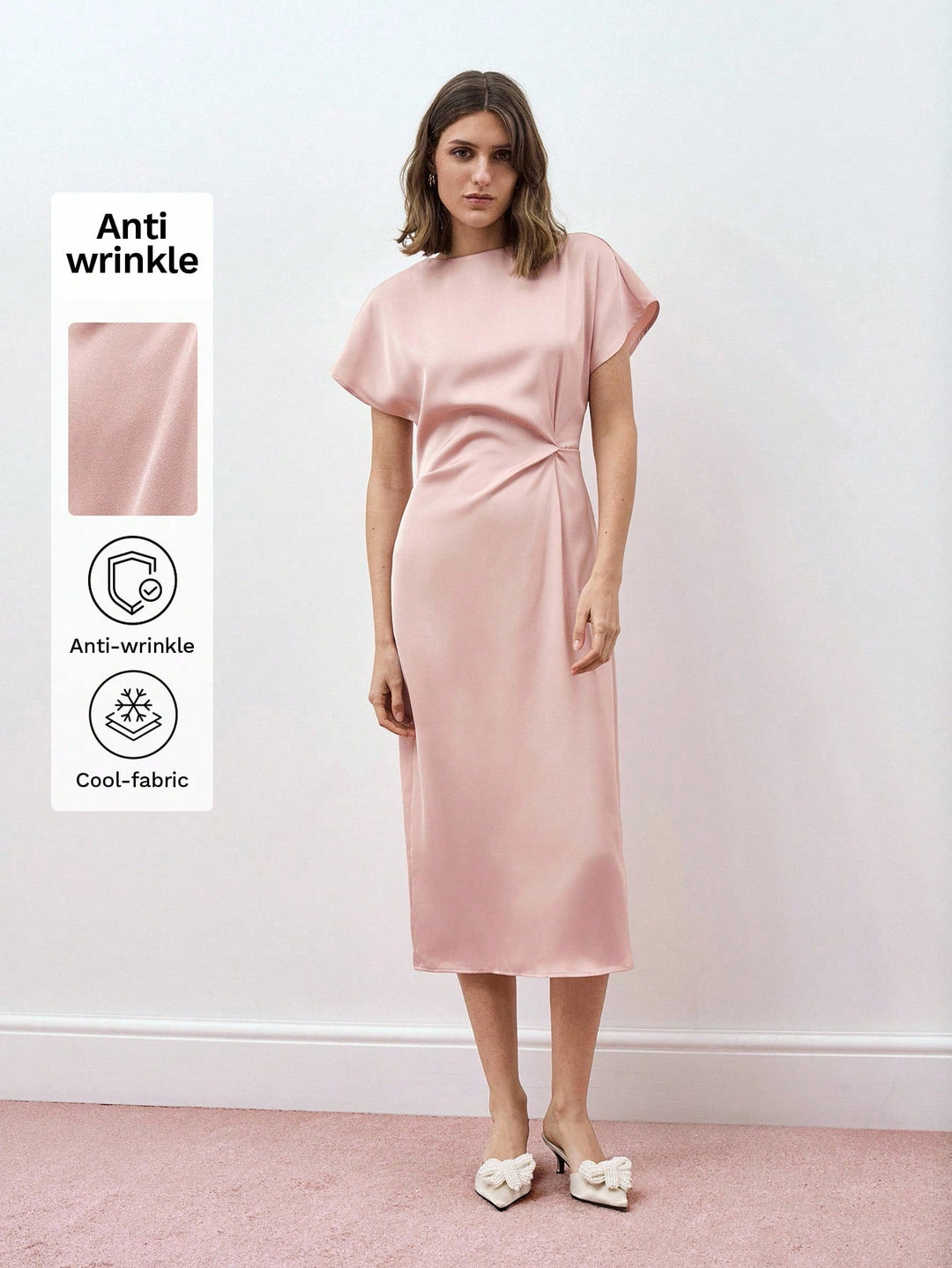 Rochie midi SHEIN, roz