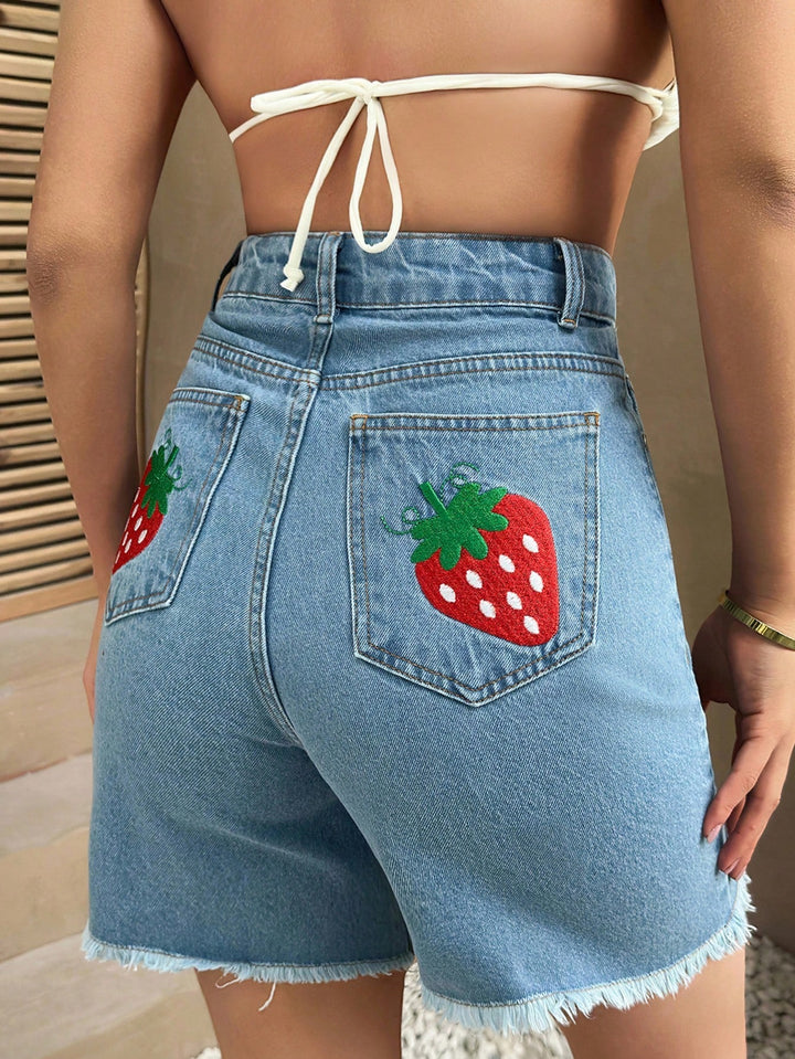 Pantaloni scurți de blugi SHEIN, albastru