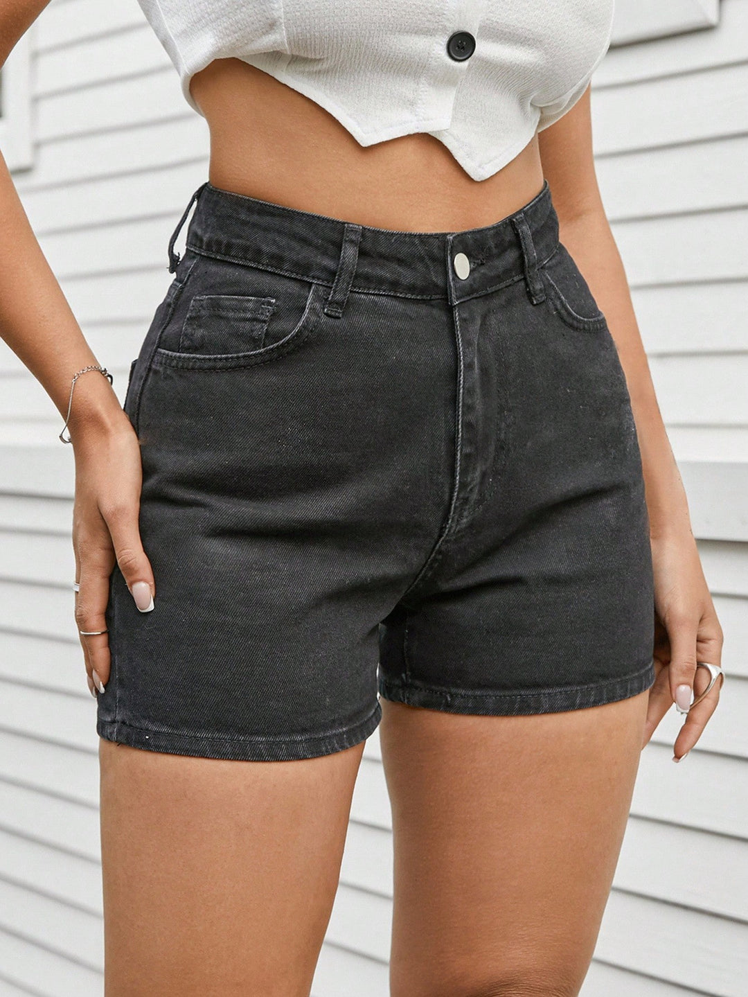 Pantaloni scurți SHEIN, negru