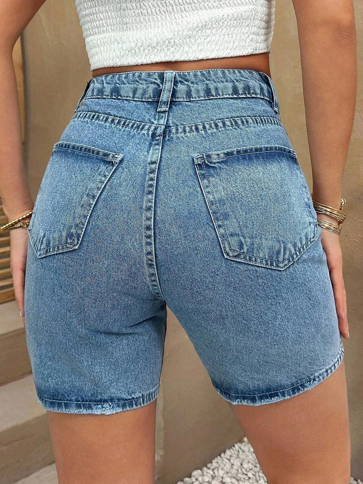 Pantaloni scurți de blugi SHEIN, albastru