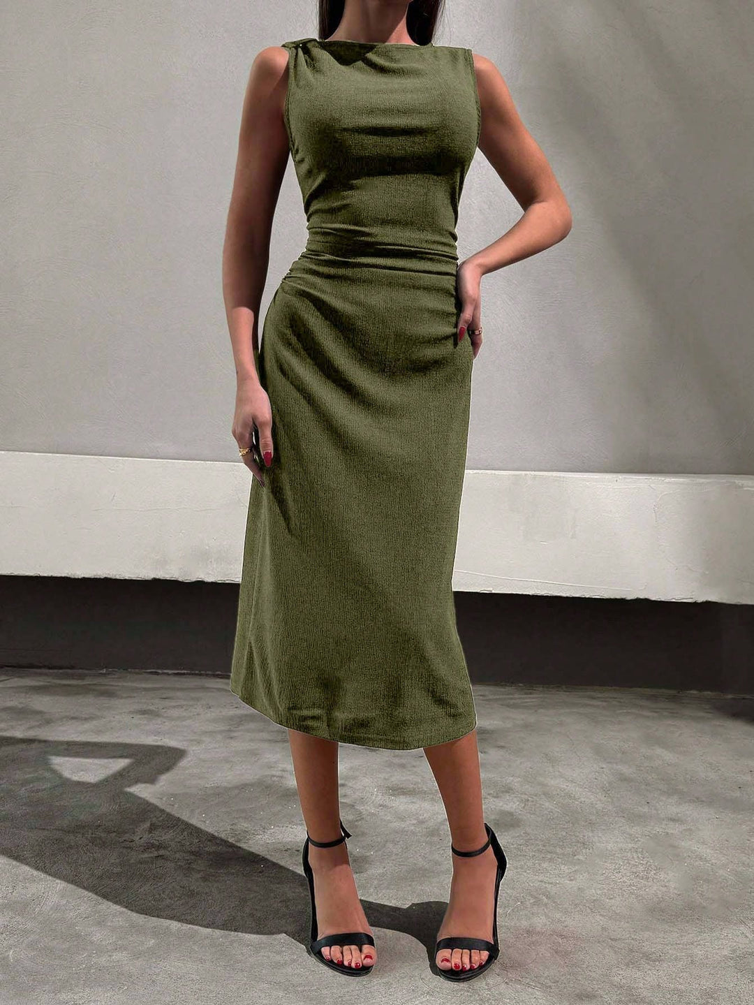 Rochie maxi SHEIN, kaki