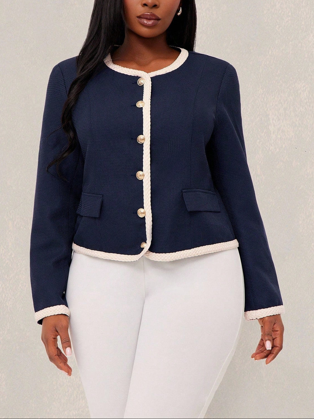 Shein Curve+ zakó, kék