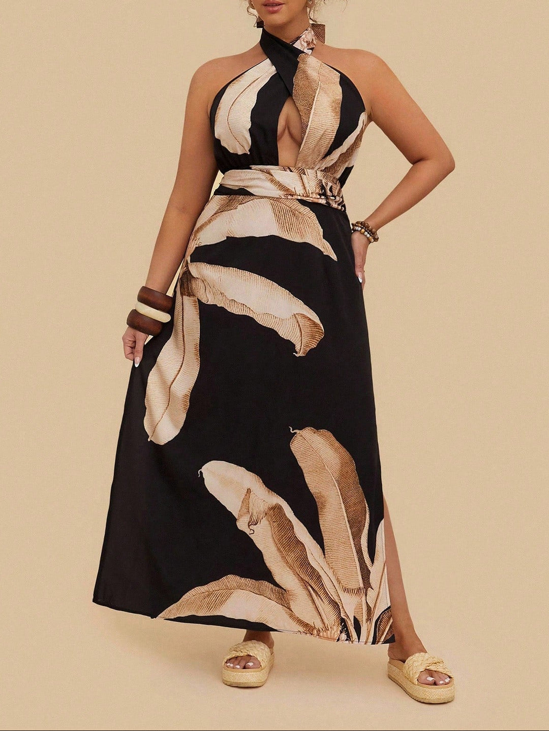 Rochie maxi Shein Curve+, negru