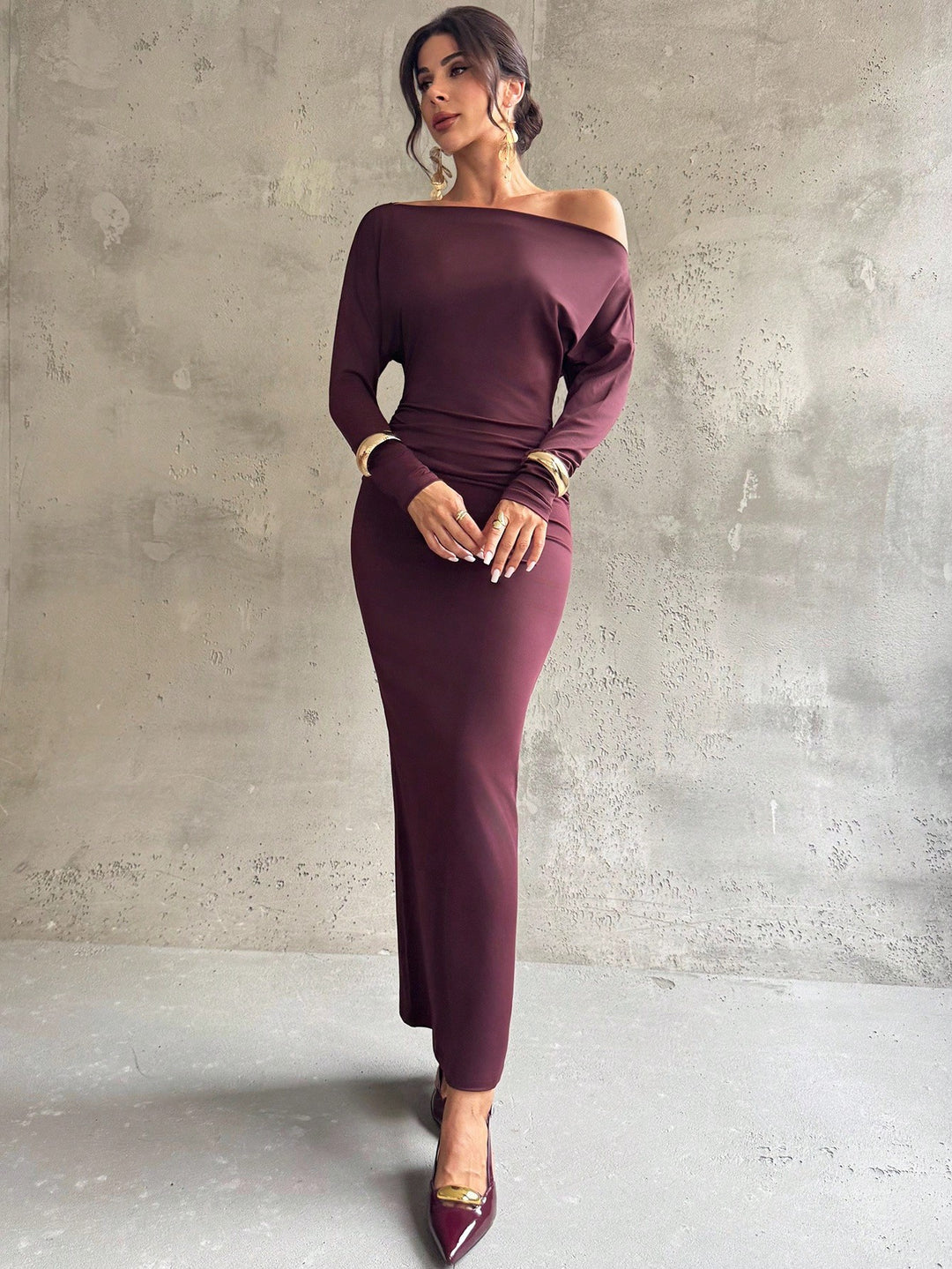 Rochie maxi SHEIN, vișiniu