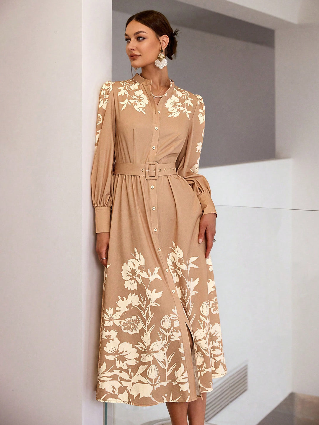 Rochie maxi SHEIN, kaki