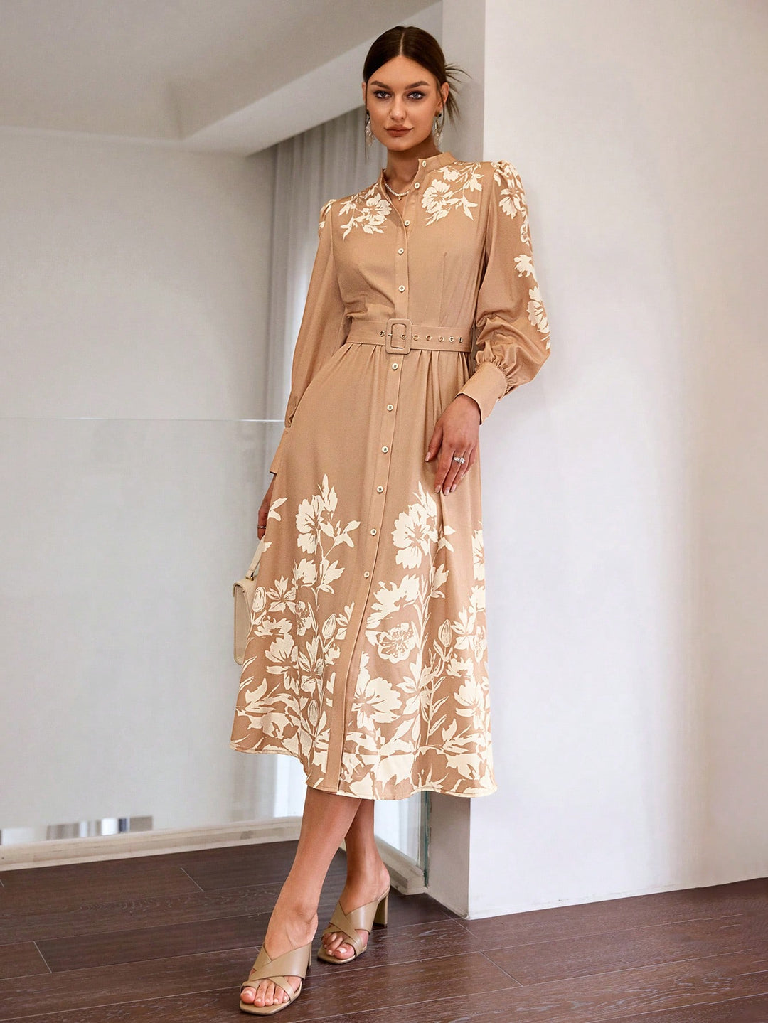 Rochie maxi SHEIN, kaki