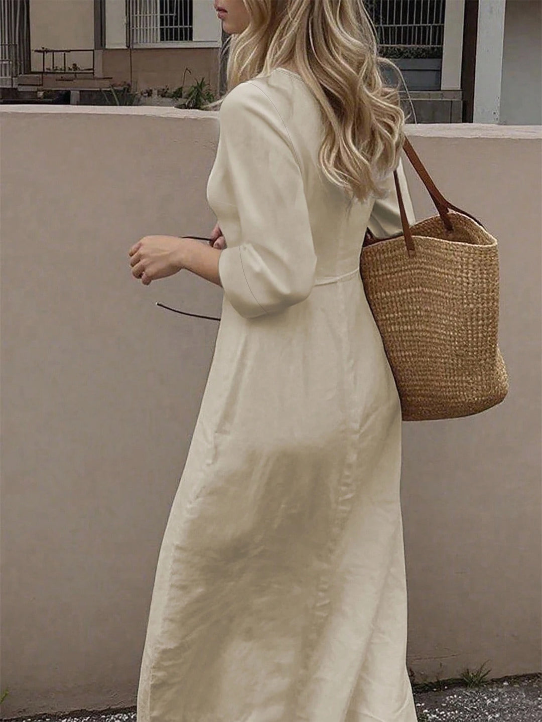 Rochie maxi SHEIN, crem