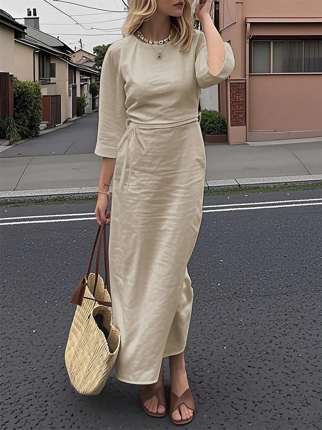 Rochie maxi SHEIN, crem