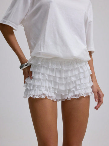 Pantaloni scurți SHEIN, alb