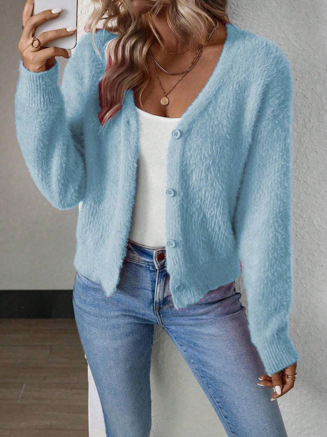 Cardigan SHEIN, albastru