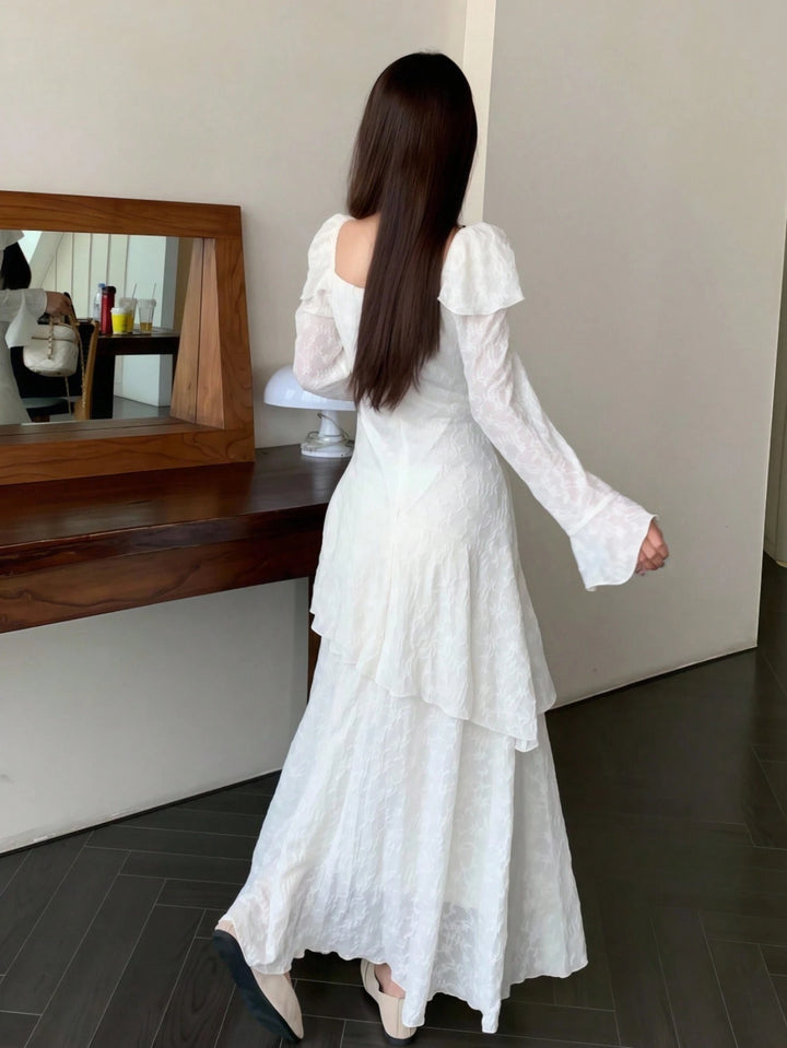 Rochie maxi SHEIN, crem