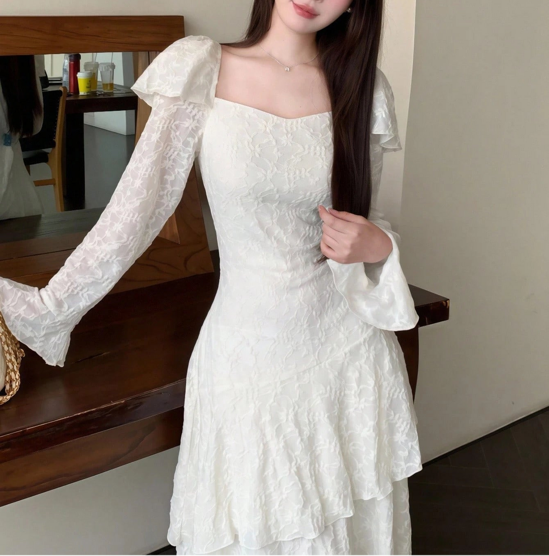 Rochie maxi SHEIN, crem