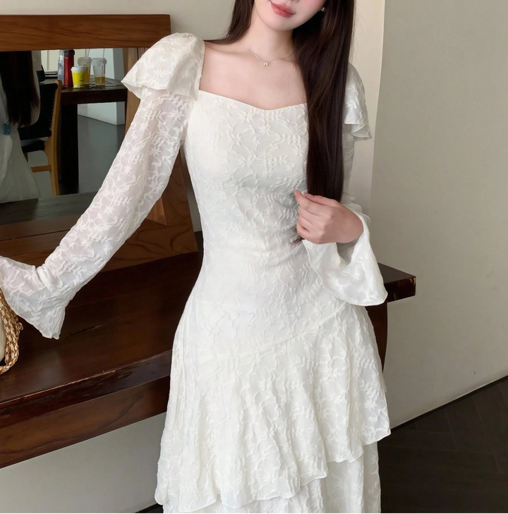 Rochie maxi SHEIN, crem