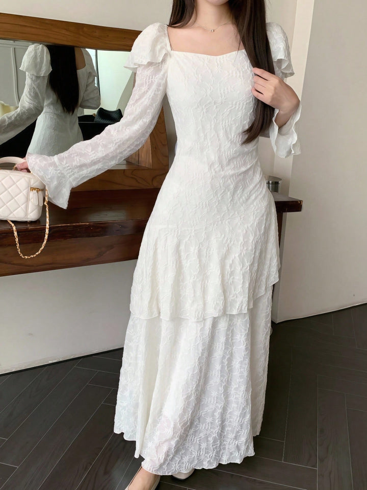 Rochie maxi SHEIN, crem