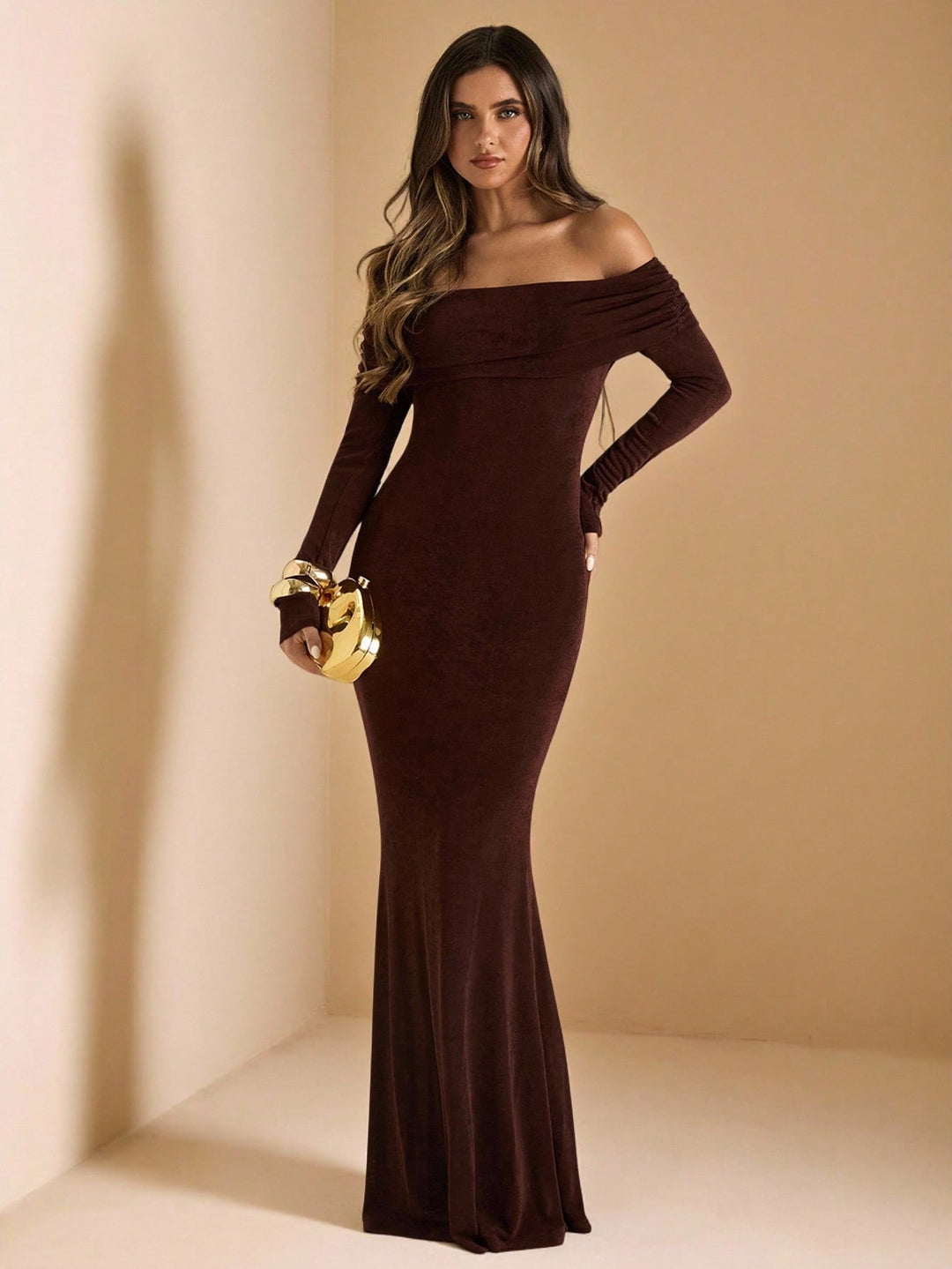 Rochie maxi SHEIN, maro