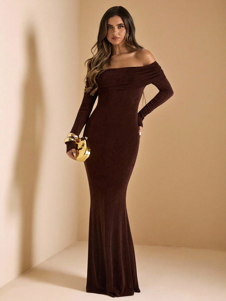 Rochie maxi SHEIN, maro