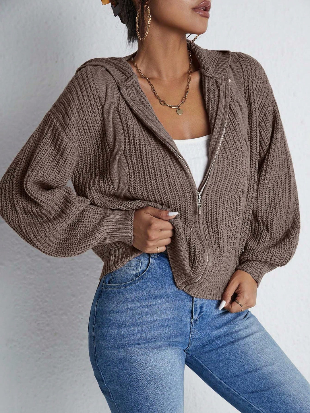 Cardigan SHEIN, maro