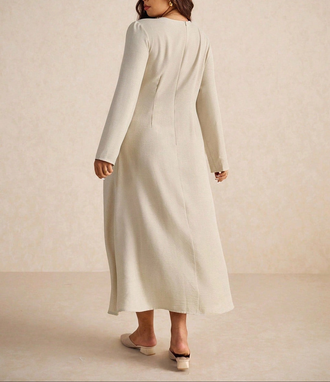 Rochie maxi Shein Curve+, bej
