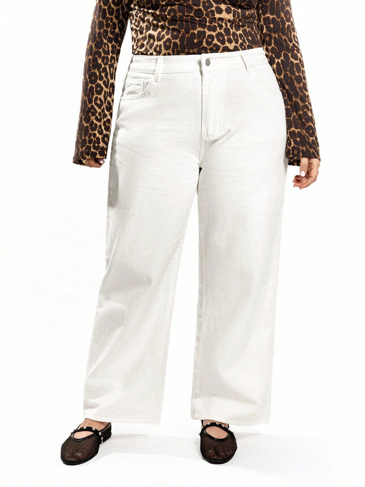 Jeans Shein Curve, Alb