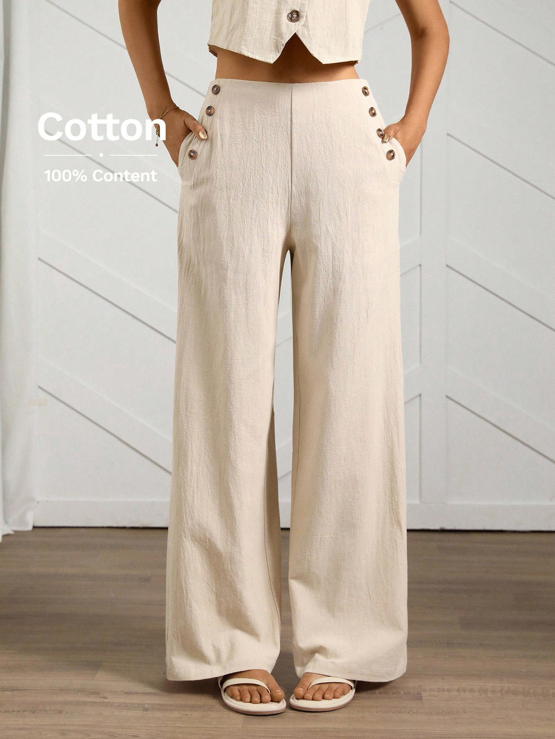 Pantaloni Shein, crem