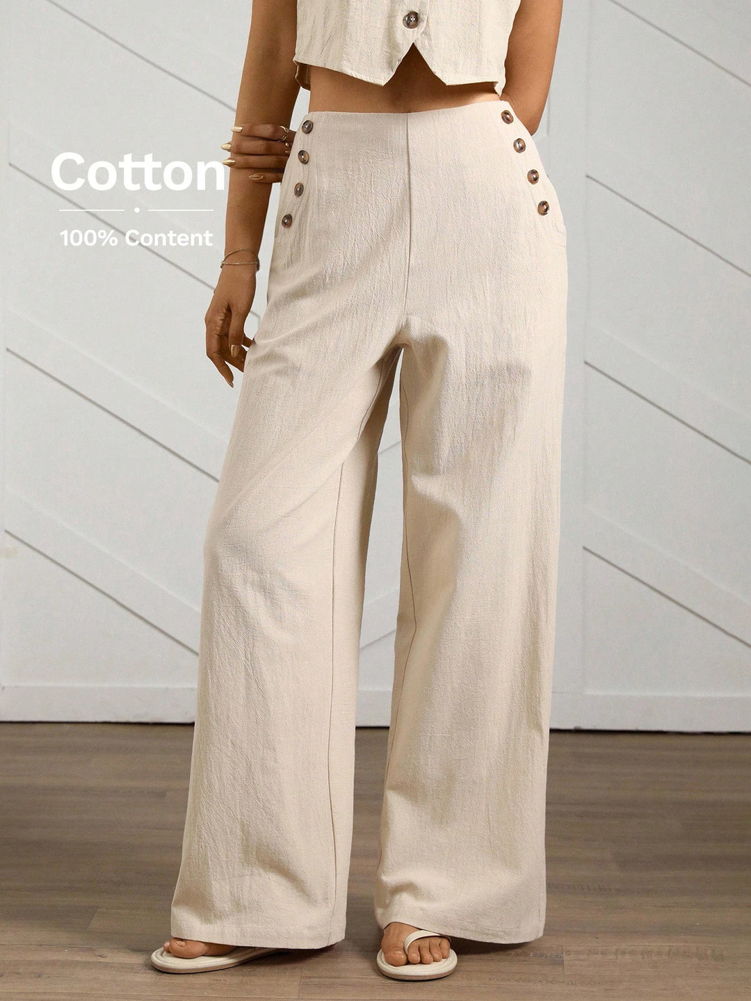 Pantaloni Shein, crem