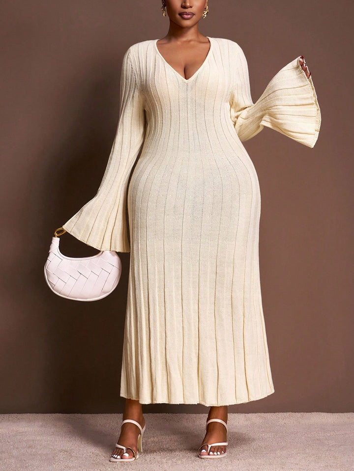 Rochie maxi Shein Curve+, crem