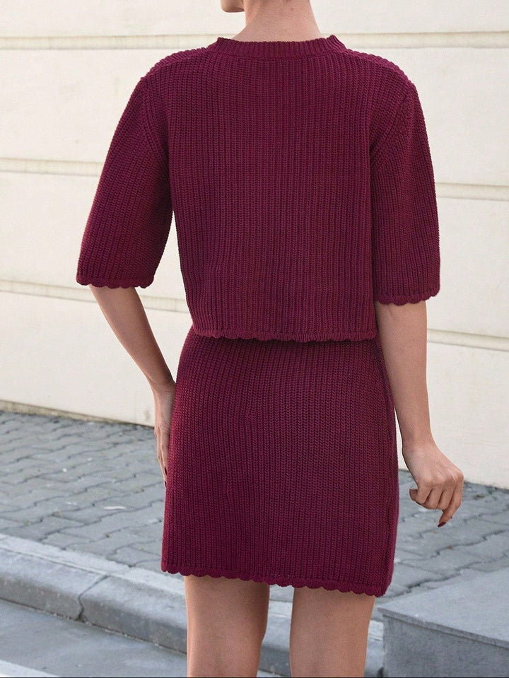 Shein szett, meggypiros