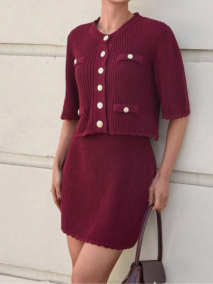 Shein szett, meggypiros