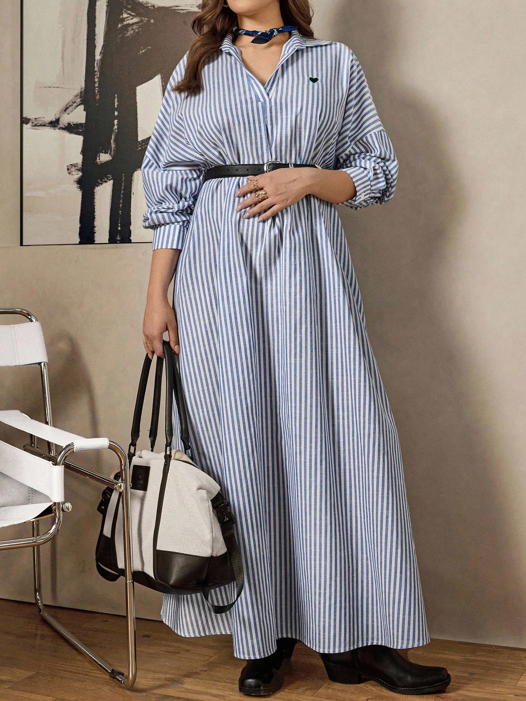 Shein Curve+ maxi ruha, vegyes színek