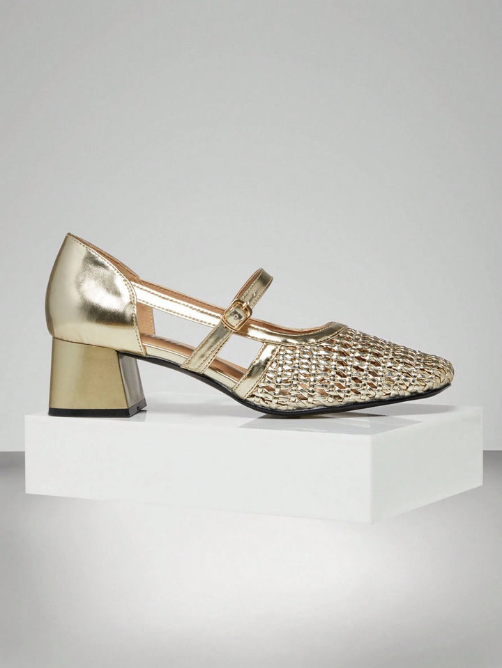 Pantofi cu toc SHEIN, auriu