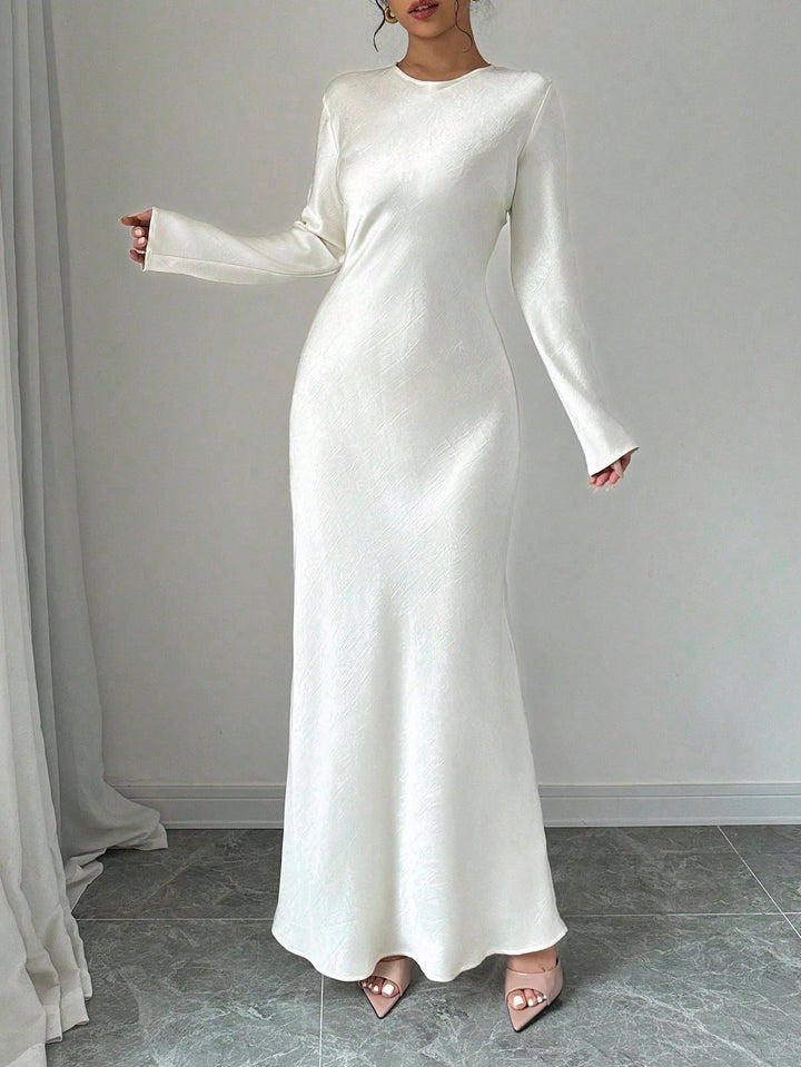 Rochie maxi SHEIN, crem