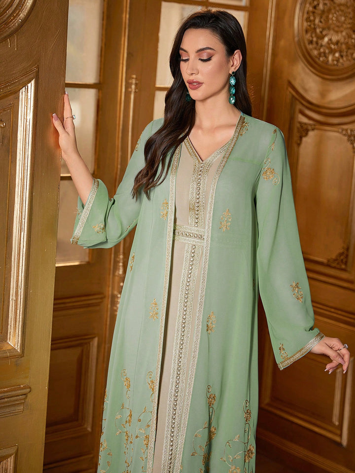 Set caftan și jalabiya SHEIN, verde