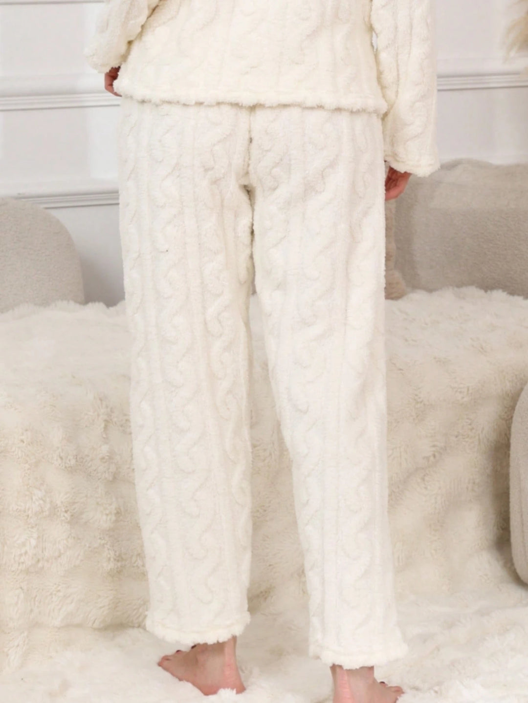 Pantaloni de pijama SHEIN, crem