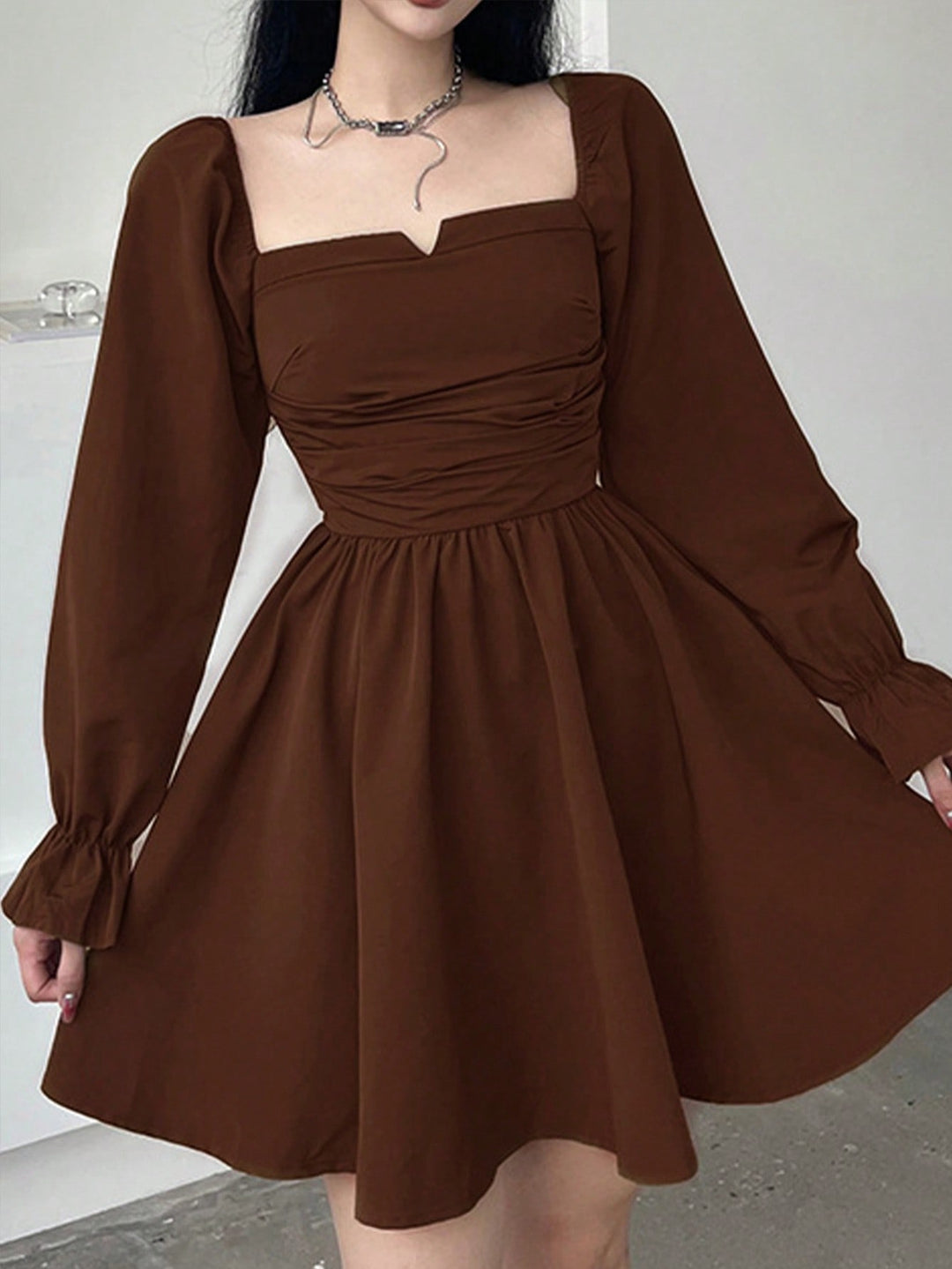 Rochie scurtă SHEIN, maro