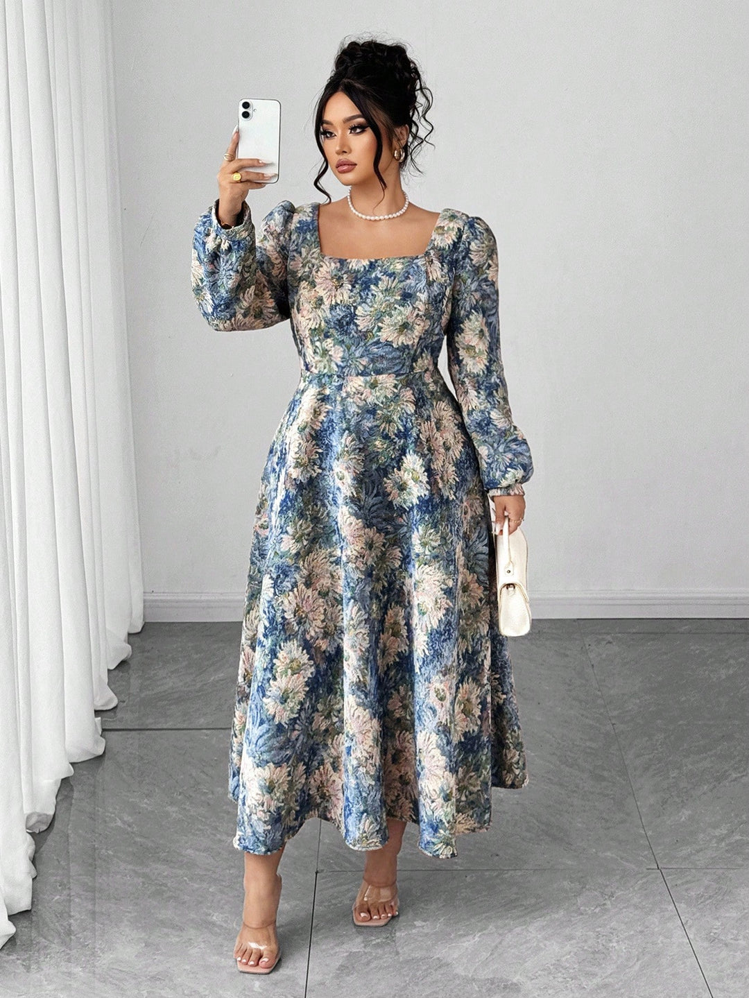 Rochie midi SHEIN, albastru