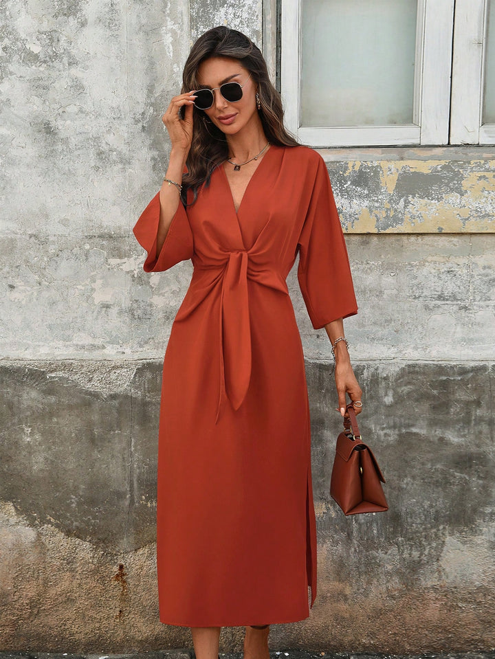Rochie midi SHEIN,cărămiziu