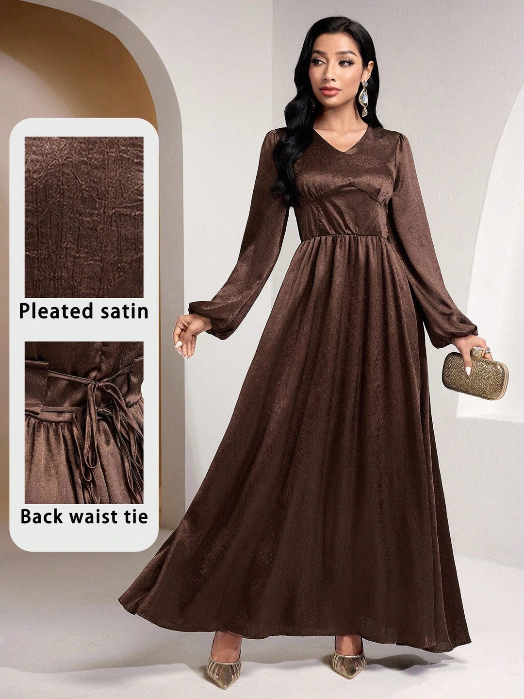 Rochie maxi SHEIN, maro